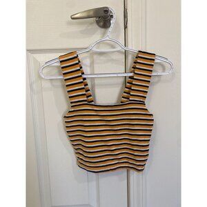 Cotton On Striped Crop Tank Top